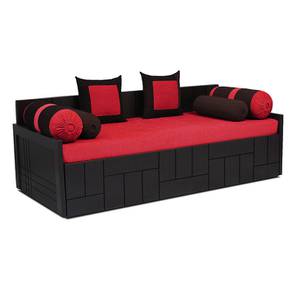 Products Design Nelson 3 Seater Pull Out Sofa cum Bed With Storage In Red Colour