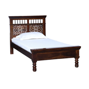 Vishwakarma Antique Design Myra Bed Without Storage (Single Bed Size, Semi Gloss Finish, PROVINCIAL TEAK)