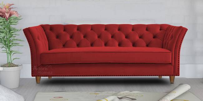 Gilmore Fabric Sofa - Maroon (3-seater Custom Set - Sofas, None Standard Set - Sofas, Maroon, Fabric Sofa Material, Regular Sofa Size, Regular Sofa Type)
