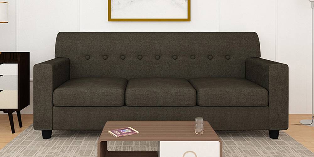 Solitaire Fabric Sofa - Dark Grey by Urban Ladder - - 