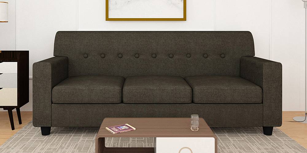 Solitaire Fabric Sofa - Dark Grey by Urban Ladder - - 
