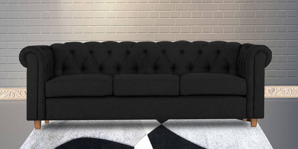 Starthford Fabric Sofa- Black by Urban Ladder - - 