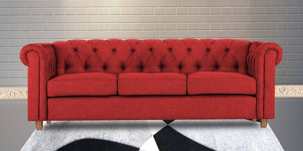Starthford Fabric Sofa- Maroon by Urban Ladder - - 