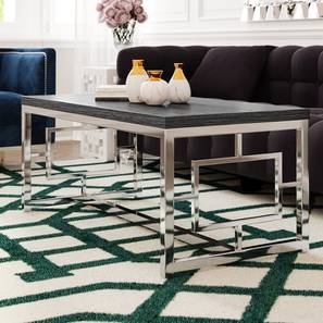 Steel Table Design Faye Rectangular Metal Coffee Table in Stainless Steel Finish