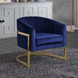 Low Back Lounge Chair Design Dashiell Lounge Chair in Navy Blue Fabric