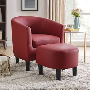 Wing Lounge Chairs Design Dixie Fabric Lounge Chair in Maroon Colour