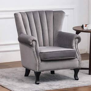 Cafe Chair Design Ellarose Lounge Chair in Grey Fabric