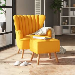 Cafe Chair Design Persephone Lounge Chair in Yellow Fabric