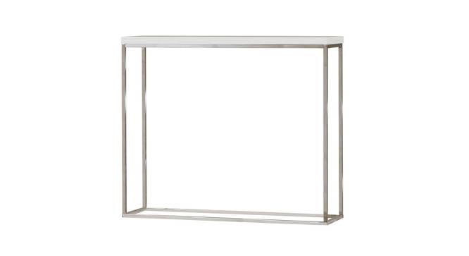 Theo Console Table (White, Stainless Steel Finish) by Urban Ladder - Front View Design 1 - 368523