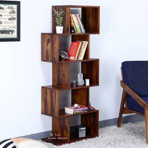 Wood Dekor Design Zag Solid Wood Bookshelf in Melamine Finish