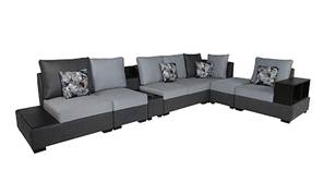Suwon Sectional Fabric Sofa - Brown & Beige