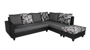 Swansea Sectional Fabric Sofa - Grey & Black