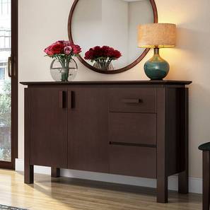 Crockery Unit Design Diner Solid Wood Storage Cabinet (Dark Walnut Finish)