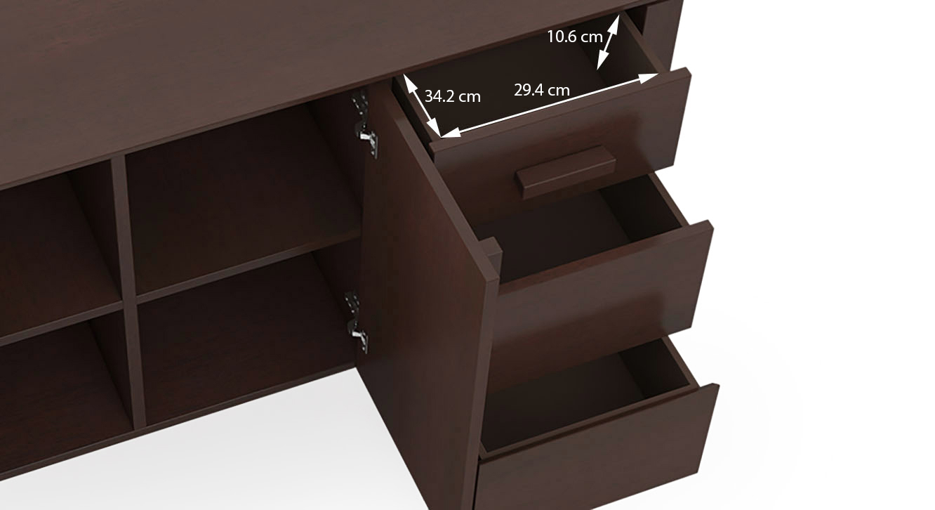 Diner wide sideboard finis dark walnut dim3