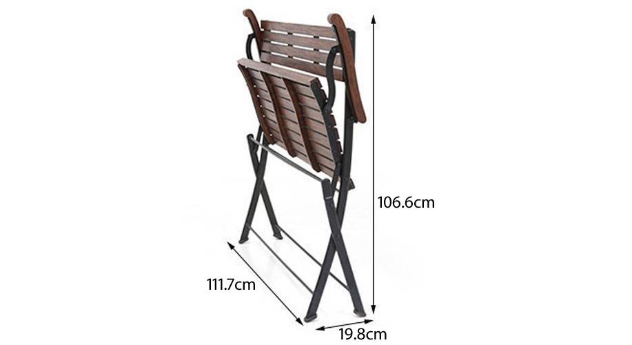 Masai garden folding bench teak finish 08 1h3t7989