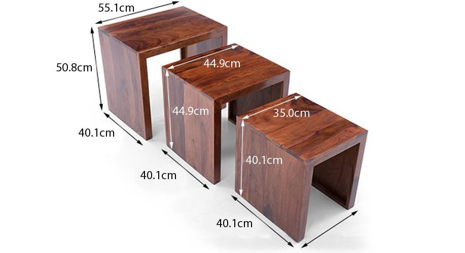 Hamilton nested stools teak finish