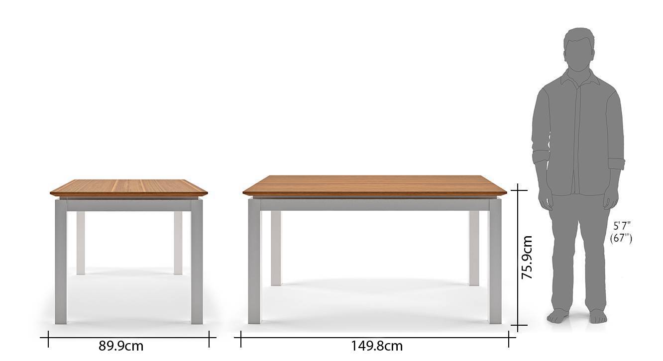 Diner 6 seater dining table set with bench dim1