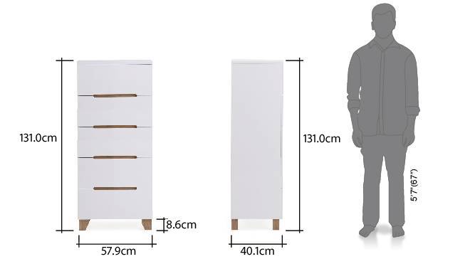Oslo tall chest of drawer white 22