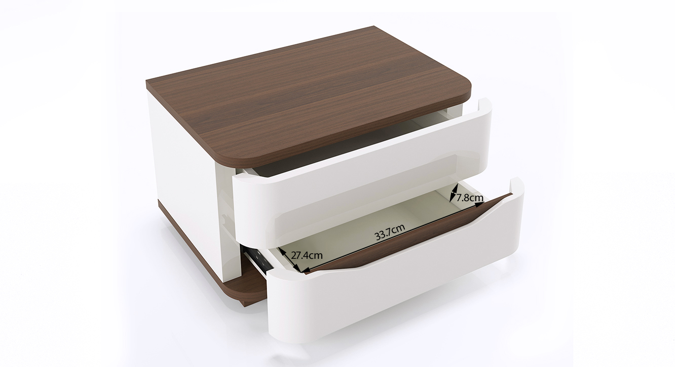 Baltoro High Gloss Bedside Table Urban Ladder