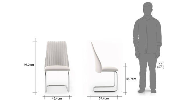 Ingrid Dining Chairs - Set Of 2 (White, Leatherette Material) by Urban Ladder - - 