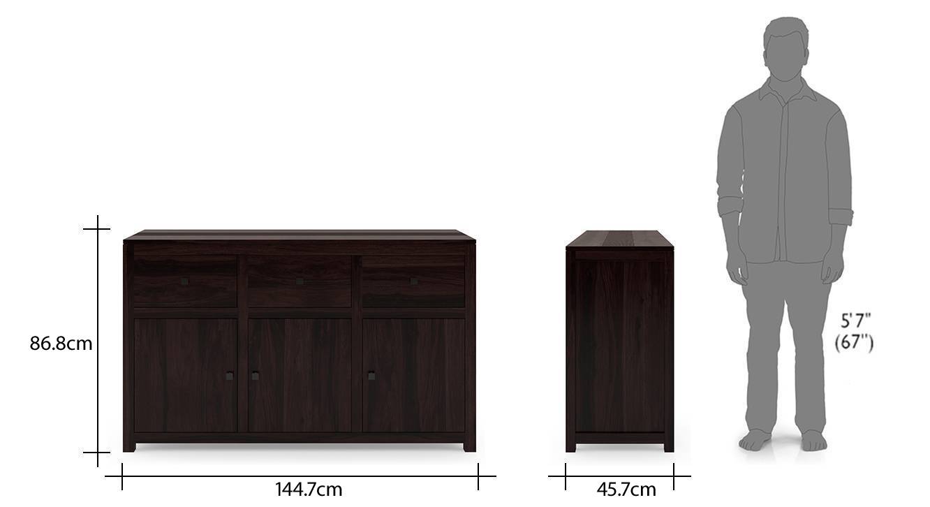 Striado Solid Wood Sideboard in Mahogany Finish Urban Ladder