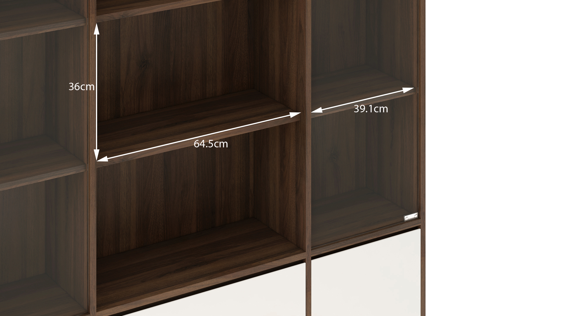 Iwaki bookshelf with glass door columbian walnut 6