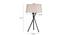 Hesser Table Tripod Lamp (White Shade Colour, Cotton Shade Material, Antique Pewter) by Urban Ladder - - 