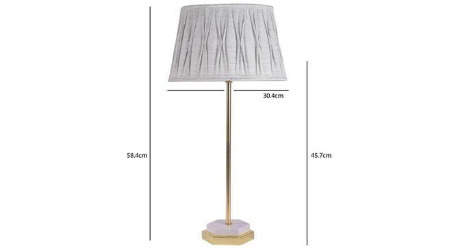 Hexa Table Lamp (Grey Shade Colour, Cotton Shade Material, Brass White) by Urban Ladder - - 