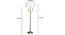June Floor Lamp (Brass, White Shade Colour, Cotton Shade Material) by Urban Ladder - - 