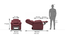 Griffin Recliner (One Seater, Burgundy Leatherette) by Urban Ladder - Design 1 Dimension - 370790