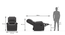 Lebowski Recliner (One Seater, Smoke Fabric) by Urban Ladder - Design 1 Dimension - 370801