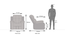 Griffin Recliner (One Seater, Lapis Blue Fabric) by Urban Ladder - Design 1 Dimension - 370802