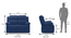 Griffin Recliner (Two Seater, Lapis Blue Fabric) by Urban Ladder - Design 1 Dimension - 370803