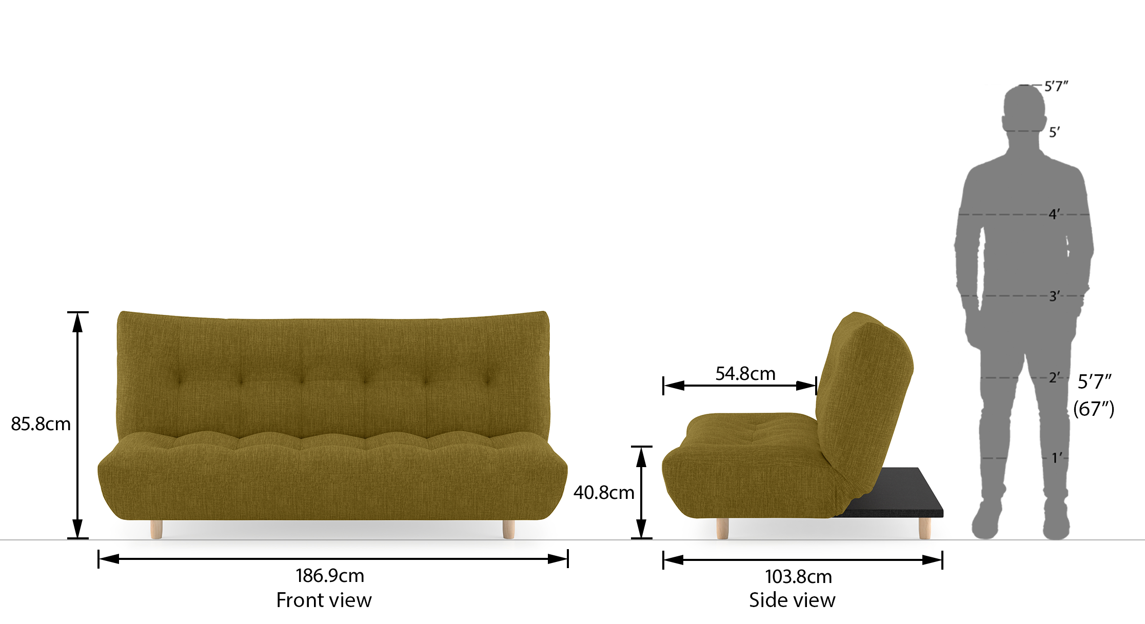 Palermo sofa bed olive 21
