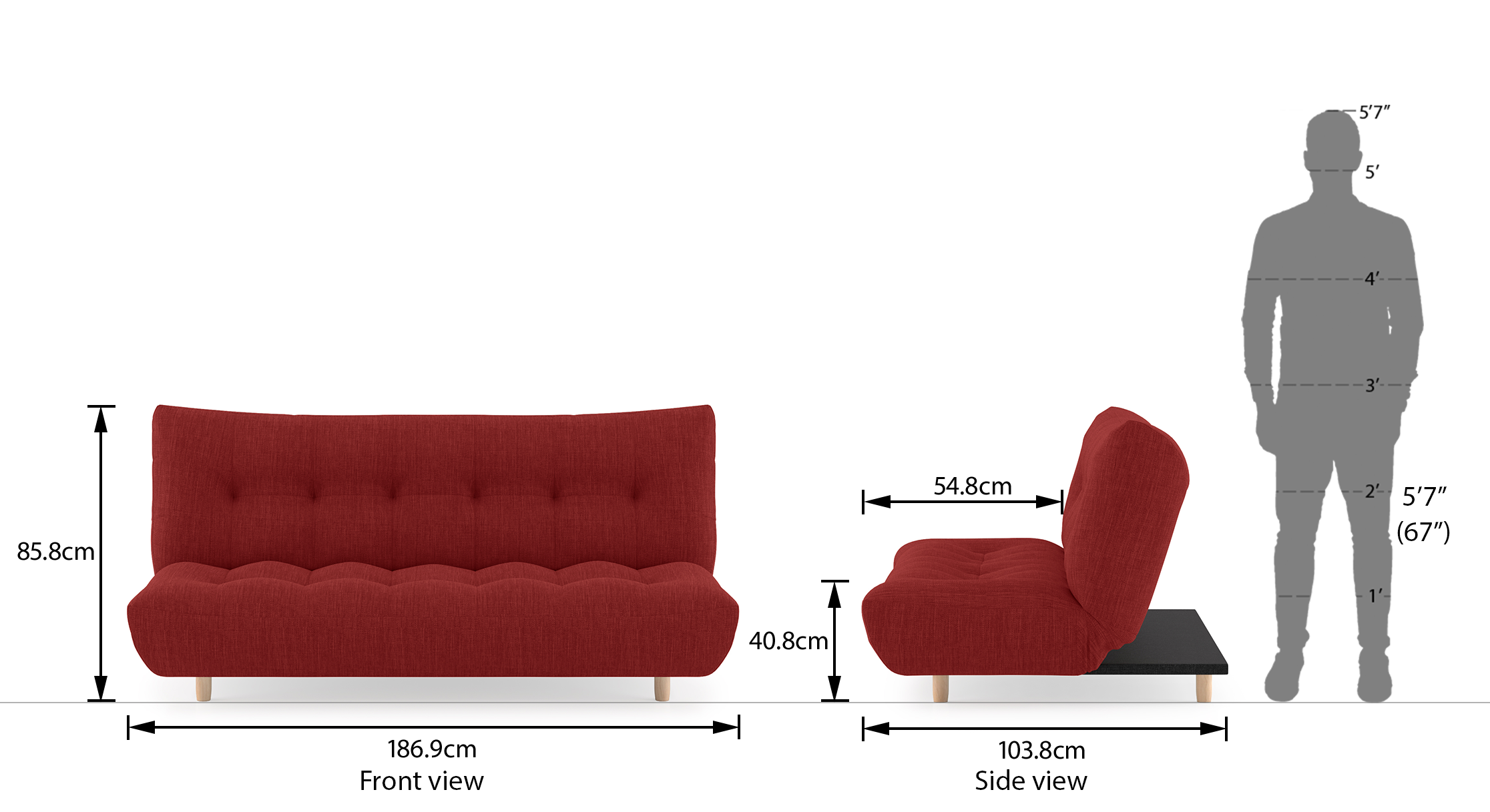 Palermo sofa bed salsa 21