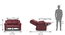 Griffin Recliner (Two Seater, Burgundy Leatherette) by Urban Ladder - Dimension - 370821