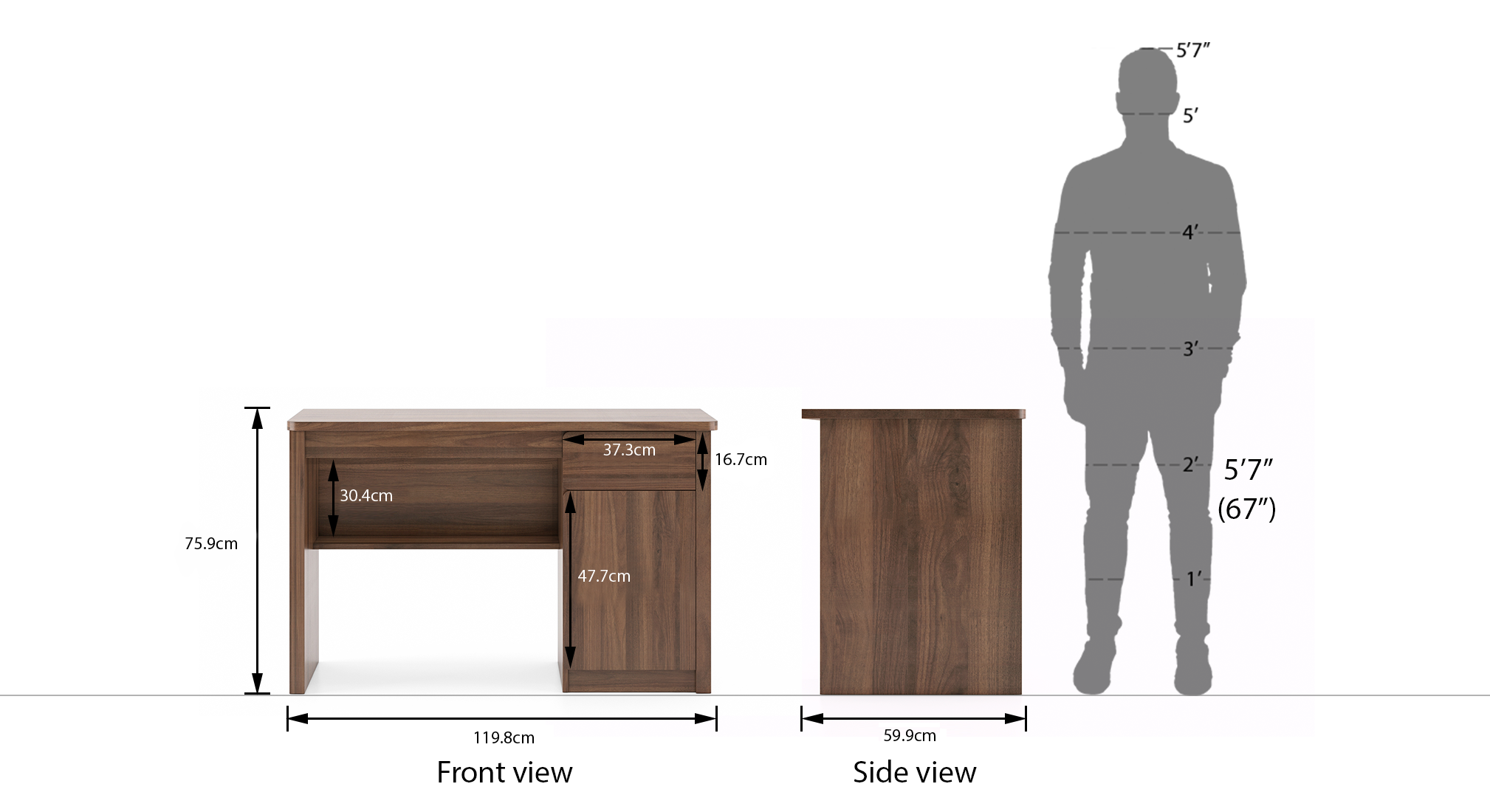 Graham study table classic walnut dim