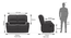 Lebowski Recliner (Two Seater, Smoke Fabric) by Urban Ladder - - 