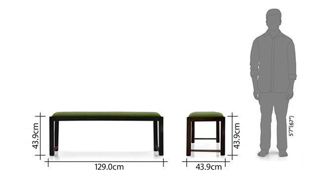 Oribi upholstered dining bench mahogony avocado green 7