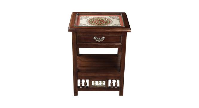Jasmit End Table (Walnut, Matte Finish) by Urban Ladder - Front View Design 1 - 371076