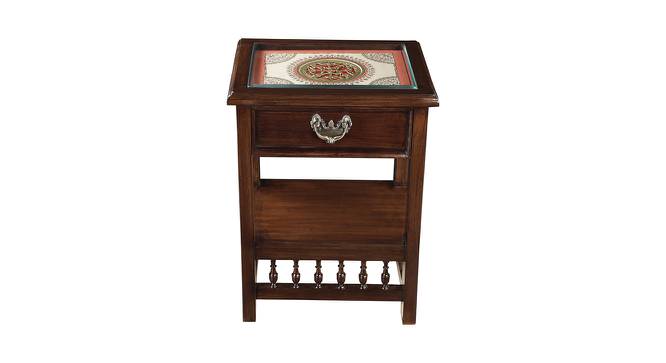 Jeevika End Table (Walnut, Matte Finish) by Urban Ladder - Front View Design 1 - 371077