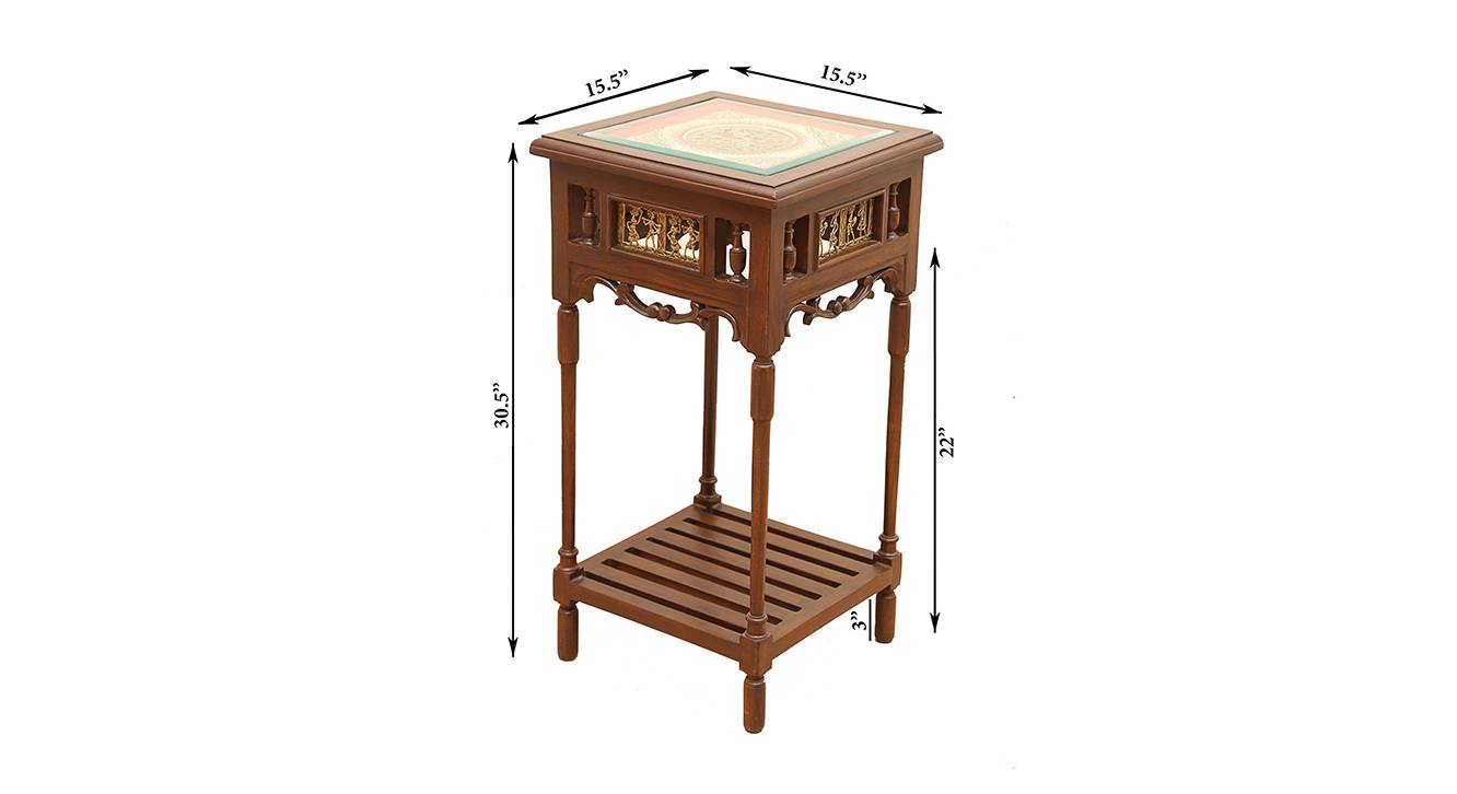 Kajal end table walnut color matte finish 6