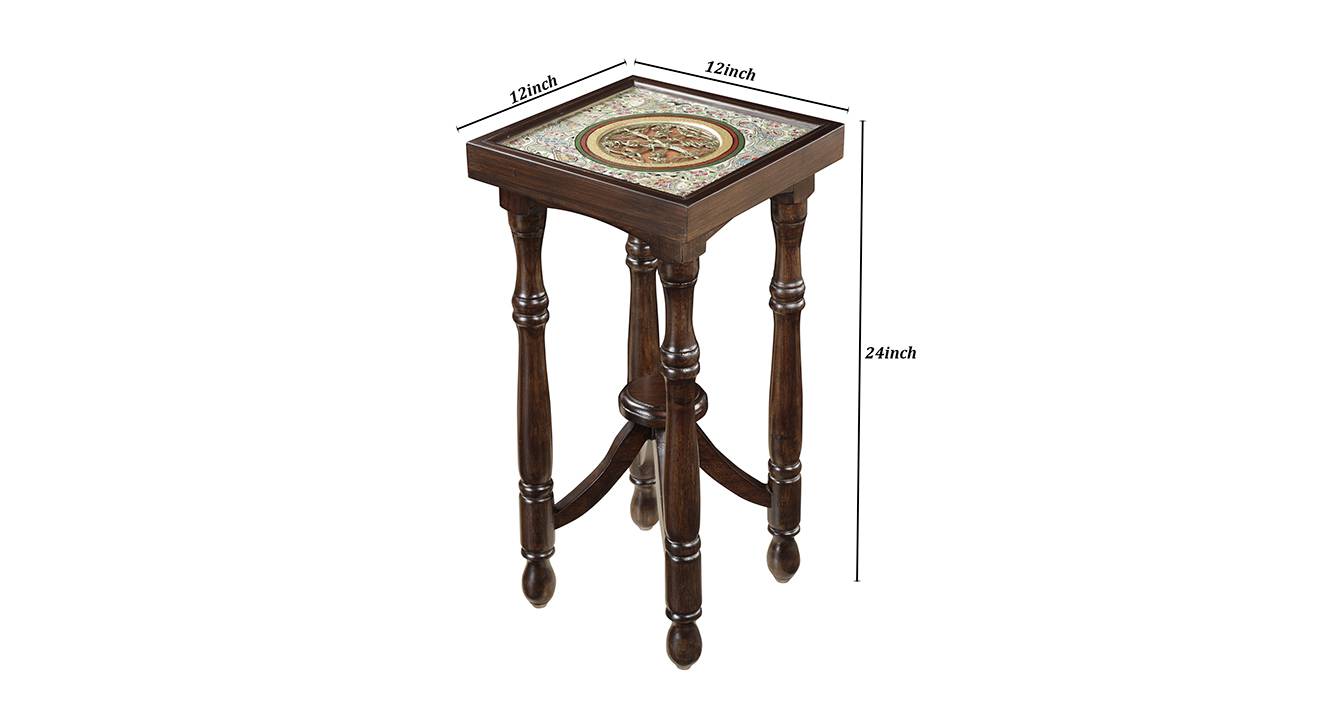 Kamya planter table walnut color matte finish 6