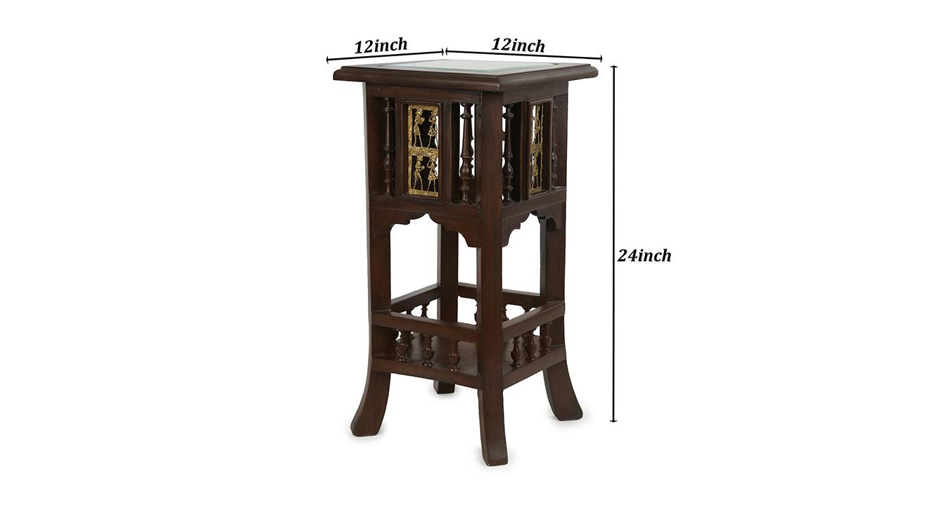 Kashika planter table walnut color matte finish 6