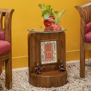 Khushi end table walnut color matte finish lp