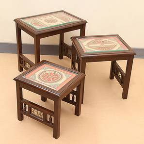 Lipika nest of table walnut color matte finish lp