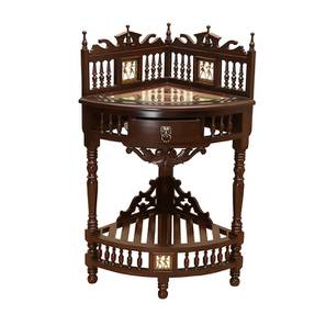 Lekha corner table walnut color matte finish lp