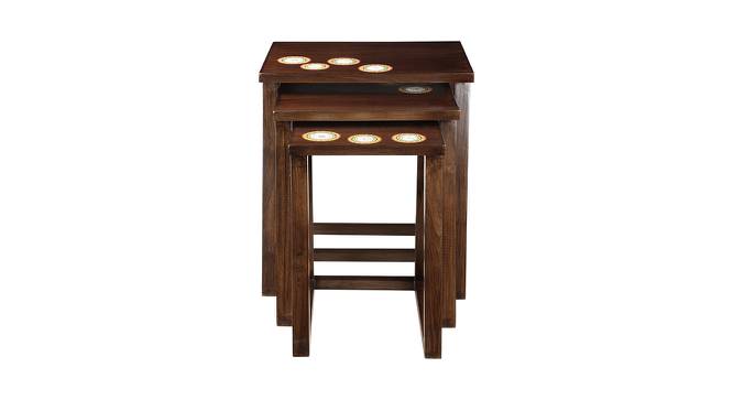 Kruthika Nest Of Table (Walnut, Matte Finish) by Urban Ladder - Front View Design 1 - 371143