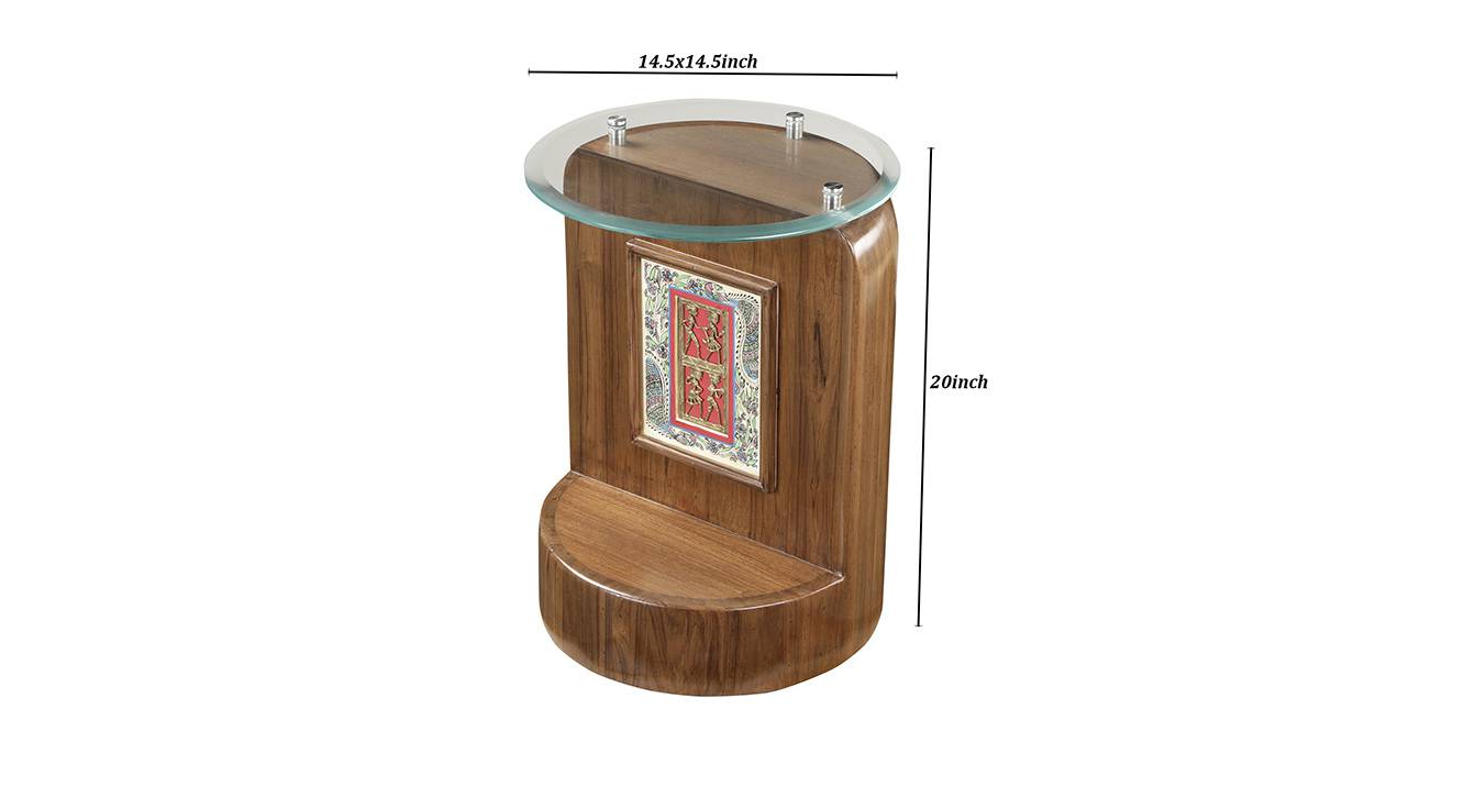 Khushi end table walnut color matte finish 6