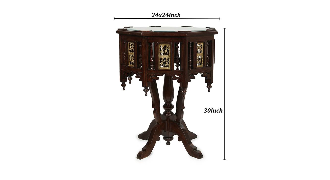Libni side table walnut color matte finish 6